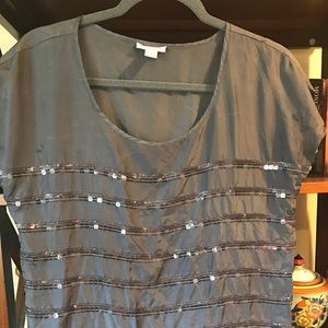 J. Crew short sleeve silk top